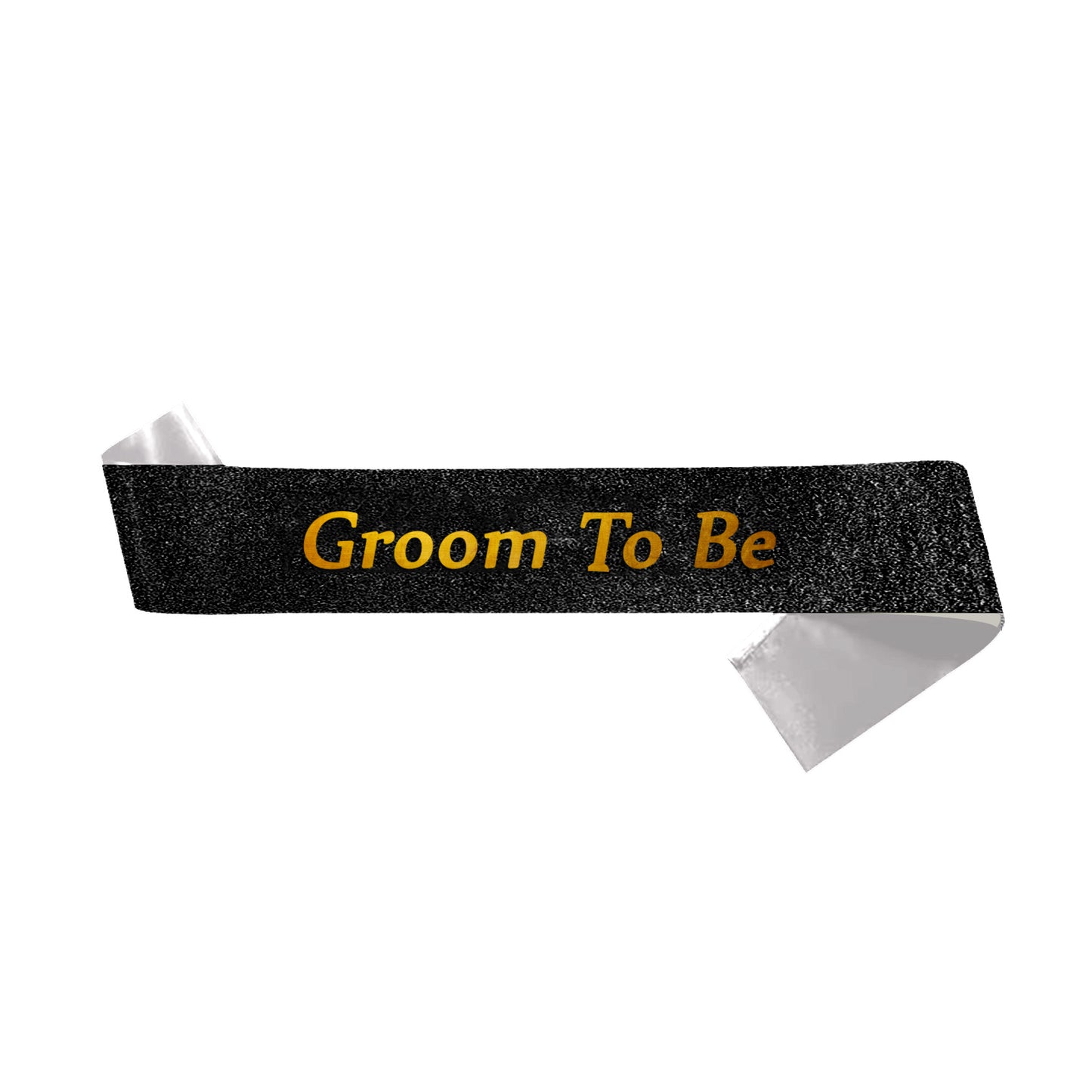 Groom To Be Black Sash with Gold Text