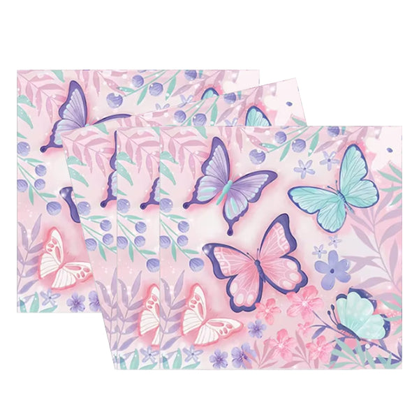 Pink & Purple Butterfly Paper Napkins