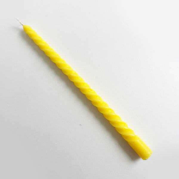 Yellow Spiral Taper Candle