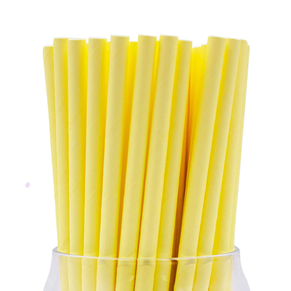 Pastel Yellow Paper Straw