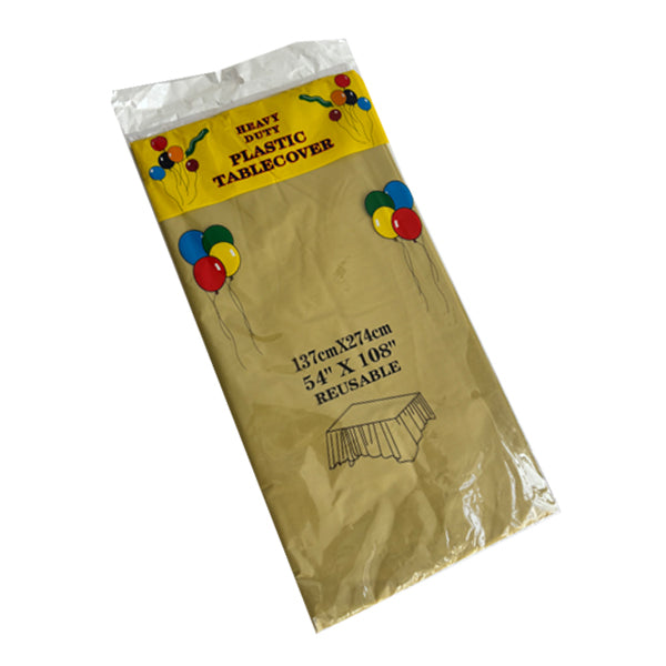 Dull Gold Plastic Tablecover