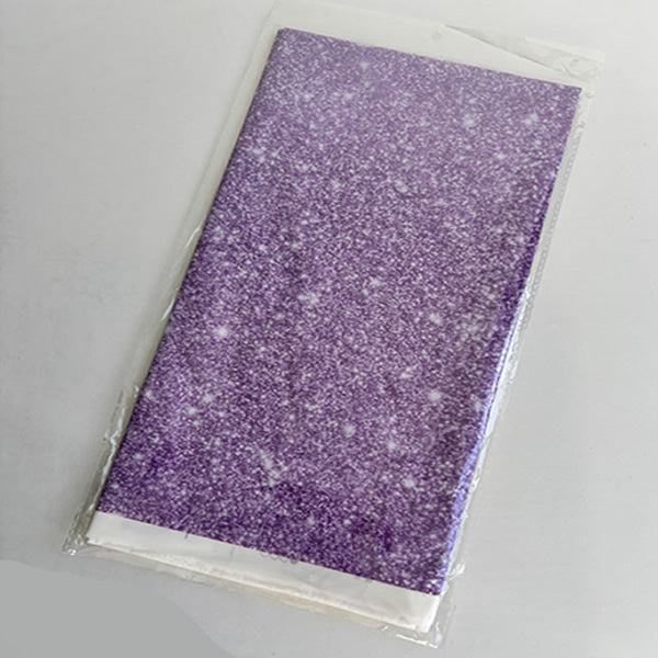 Purple Plastic Tablecover With Glittery Design