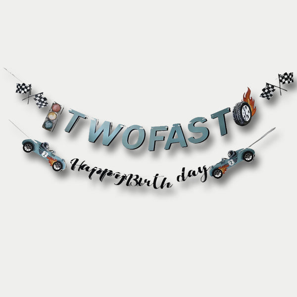 Two Fast Happy Birthday Letter Banner