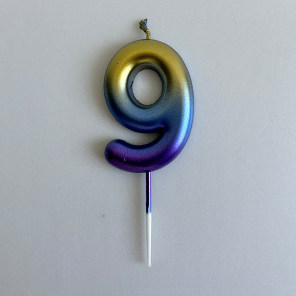 Rainbow Shaded Number Candle