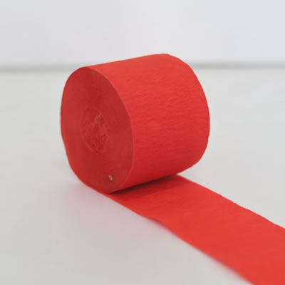Red Crepe Paper Streamer Roll