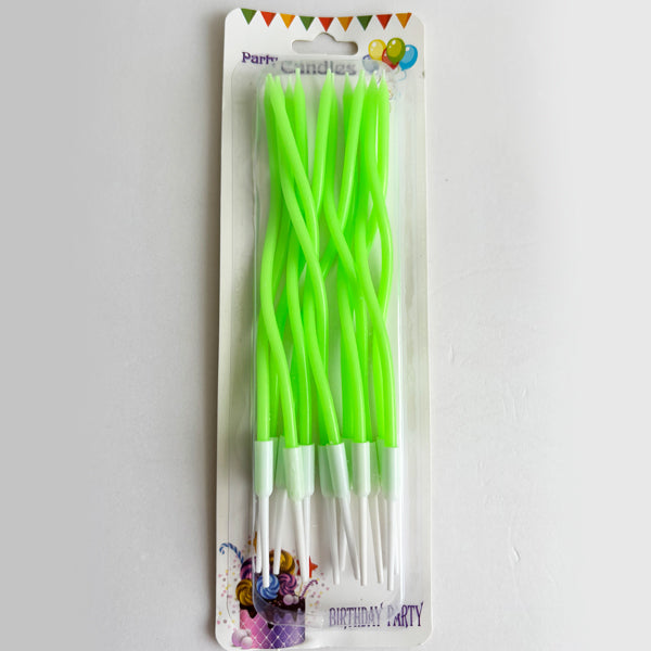 Pastel Green Spiral, Wavy Candles