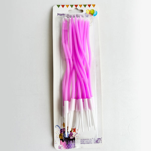 Pastel Fuchsia Spiral, Wavy Candles