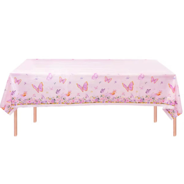 Pink & Gold Butterfly Table Cover (Pastel)