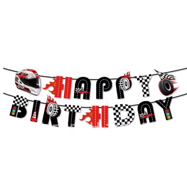 Motocross Happy Birthday Letter Banner