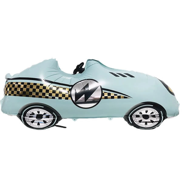 Retro Blue Race Car Foil Balloon