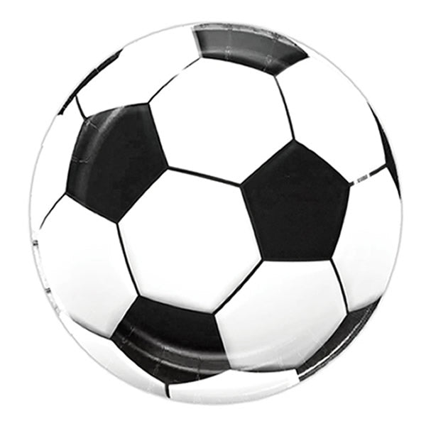 Football Paper Plates Black and White