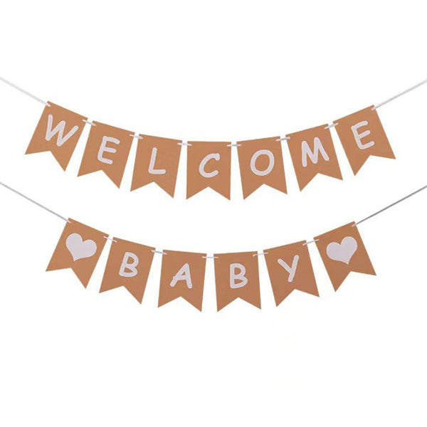 Natural Burlap Welcome Baby Banner