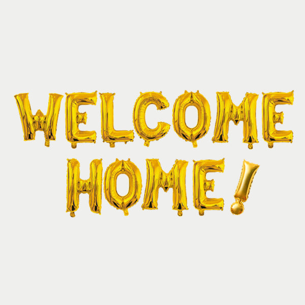 Gold Foil Letter Welcome Home! Banner Set