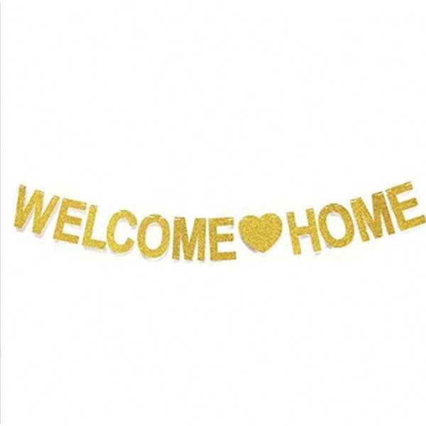Gold Glitter Welcome Home Banner