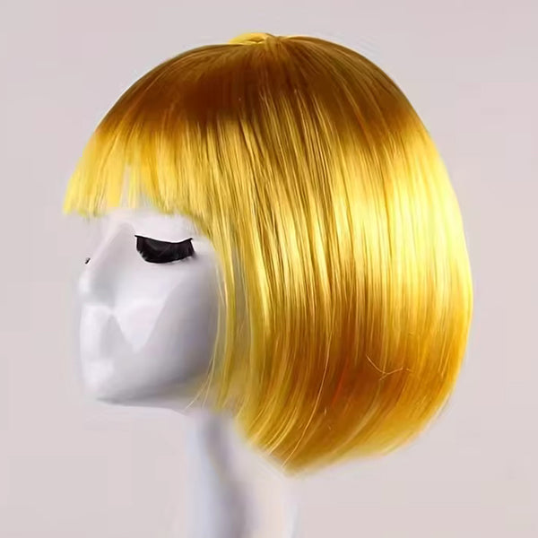 Gold Short Straight Hair Wig