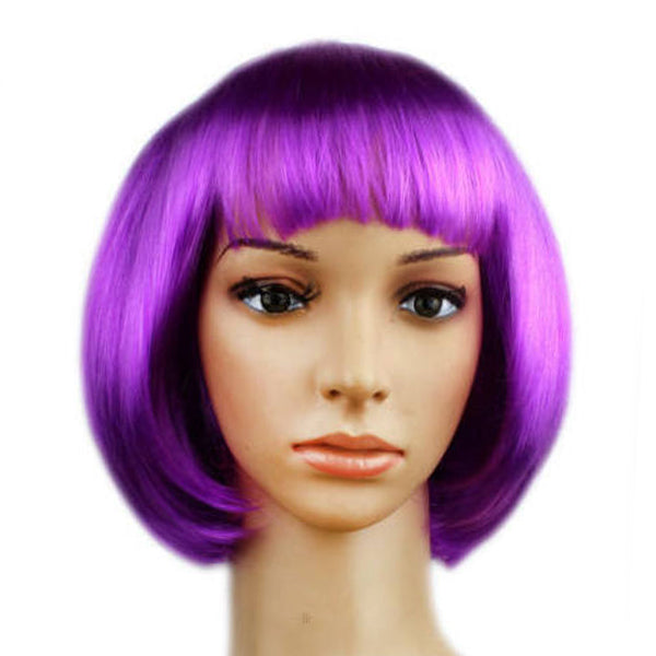 Dark Purple Short Straight Hair Wig