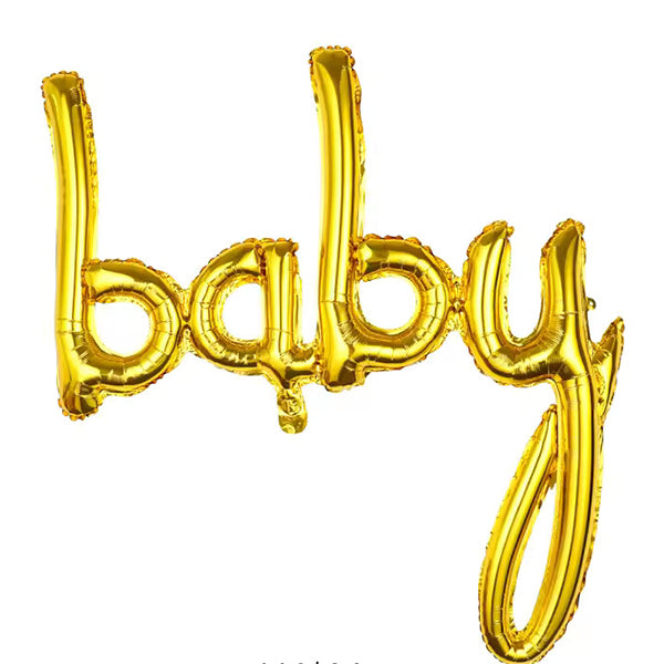 Baby Script Letter Gold Foil Balloon