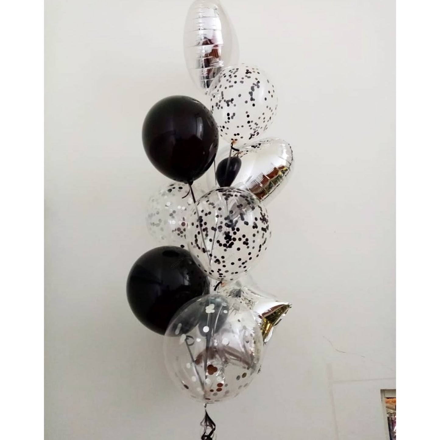 Black Confetti and Silver Foil Mix Bunch