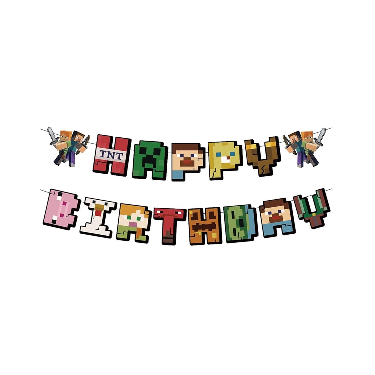 Minecraft Birthday Letter Banner