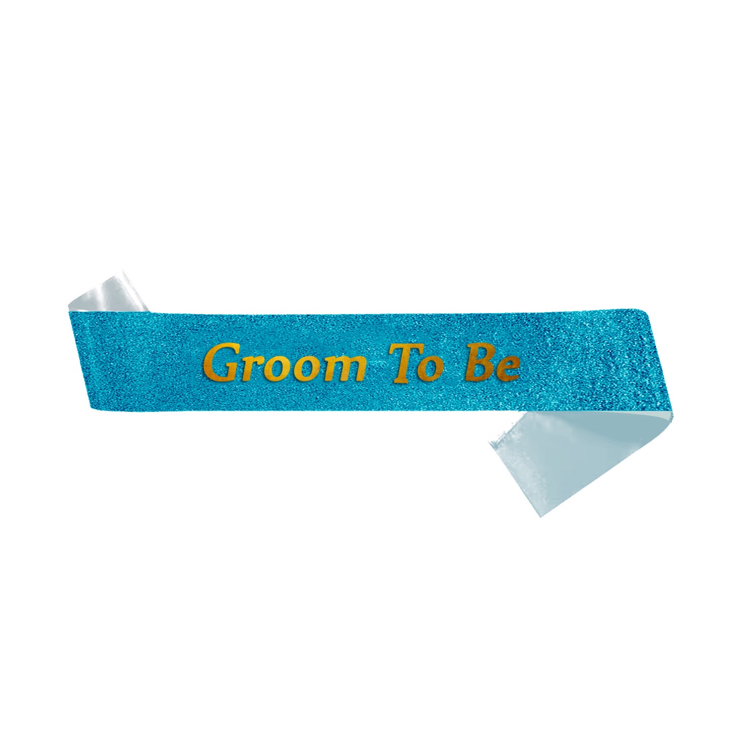 Groom To Be Blue Sash with Gold Text