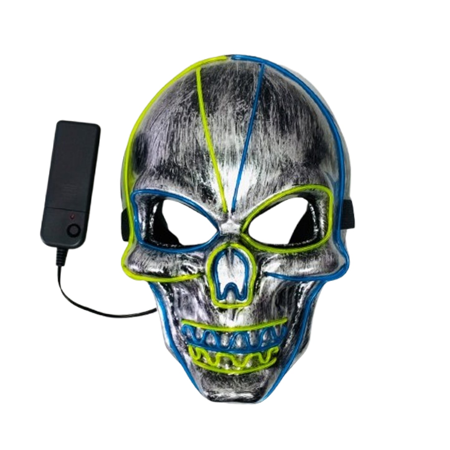 Metallic LED Skull Purge Mask (Light-Up Brushed Skull Mask)