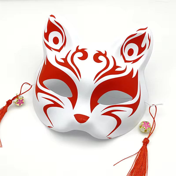 Japanese Kitsune Fox Half-Mask (Kabuki Fox Mask)