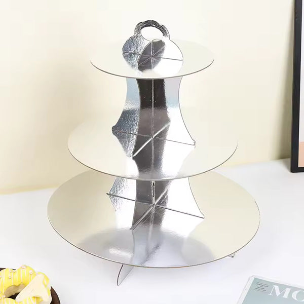 Metallic Silver Cupcake Stand