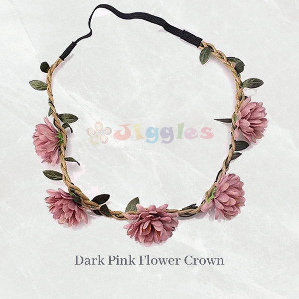 Dark Pink Flower Crown