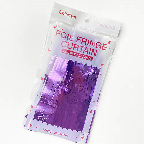 Glossy Purple Foil Fringe Curtain