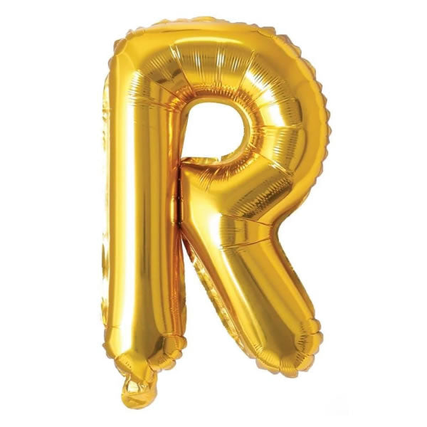 Foil Letter R Balloon 16 inch - Mylar Letter Balloon R Foil Balloon gold. Each 16″ R letter balloon ideal for names, phrases - perfect for any celebration from birthday parties, baby showers and weddings!