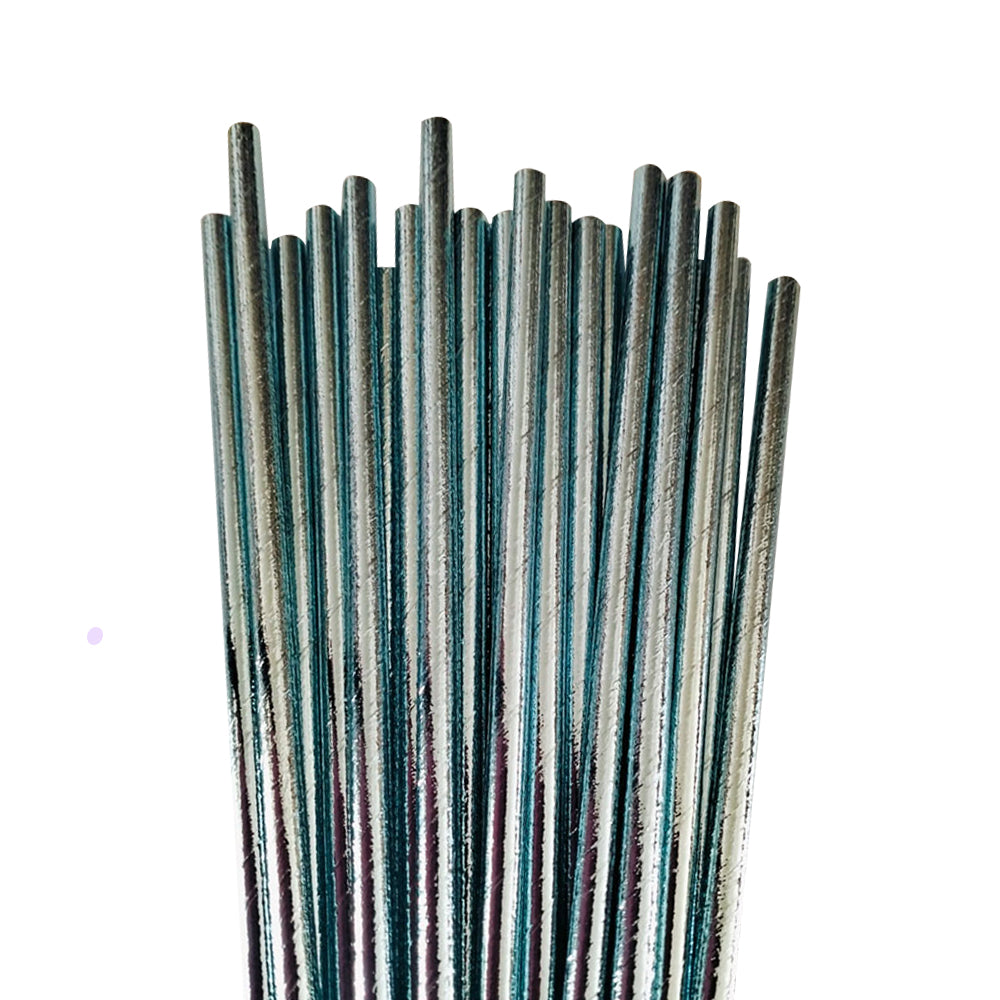 Metallic light Blue Paper Straw