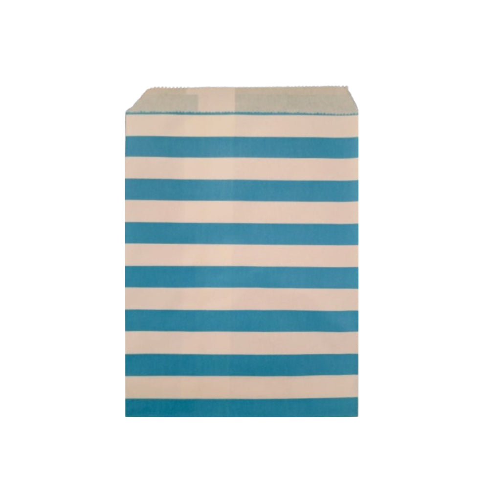 Blue Striped Popcorn Paper Bags