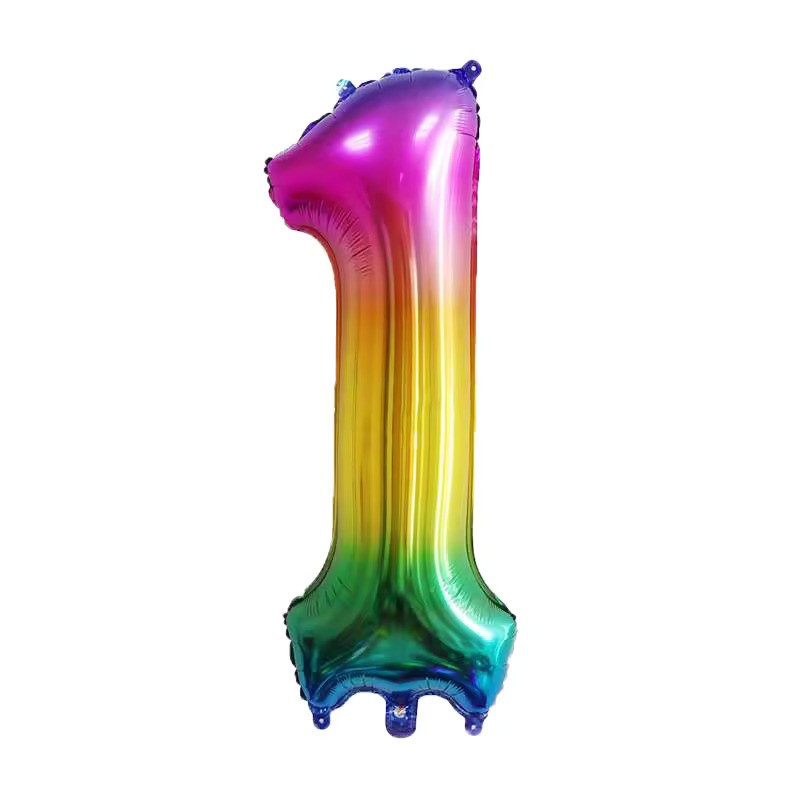 Rainbow Number 1 Foil Balloon