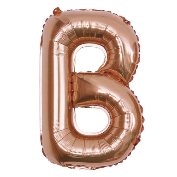 Rose Gold Foil Letter B Balloon 16 inch - Mylar Letter Balloon B Foil Balloon Rose Gold. Each Rose Gold 16″ B letter balloon ideal for names, phrases - perfect for any celebration from birthday parties, baby showers and weddings!