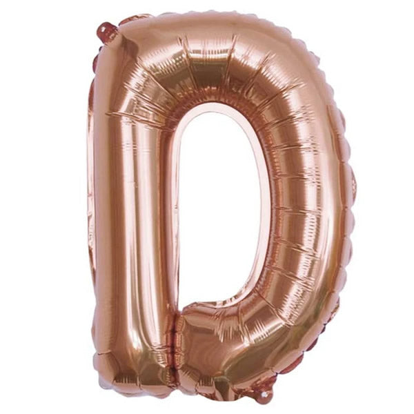 Rose Gold Foil Letter D Balloon 16 inch - Mylar Letter Balloon D Foil Balloon Rose Gold. Each Rose Gold 16″ D letter balloon ideal for names, phrases - perfect for any celebration from birthday parties, baby showers and weddings!