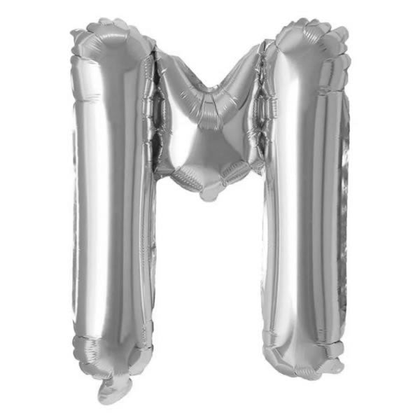 Silver Foil Letter M Balloon 16 inch - Mylar Letter Balloon M Foil Balloon Silver. Each Silver 16″ M letter balloon ideal for names, phrases - perfect for any celebration from birthday parties, baby showers and weddings!