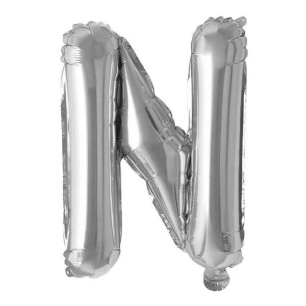 Silver Foil Letter N Balloon 16 inch - Mylar Letter Balloon N Foil Balloon Silver. Each Silver 16″ N letter balloon ideal for names, phrases - perfect for any celebration from birthday parties, baby showers and weddings!