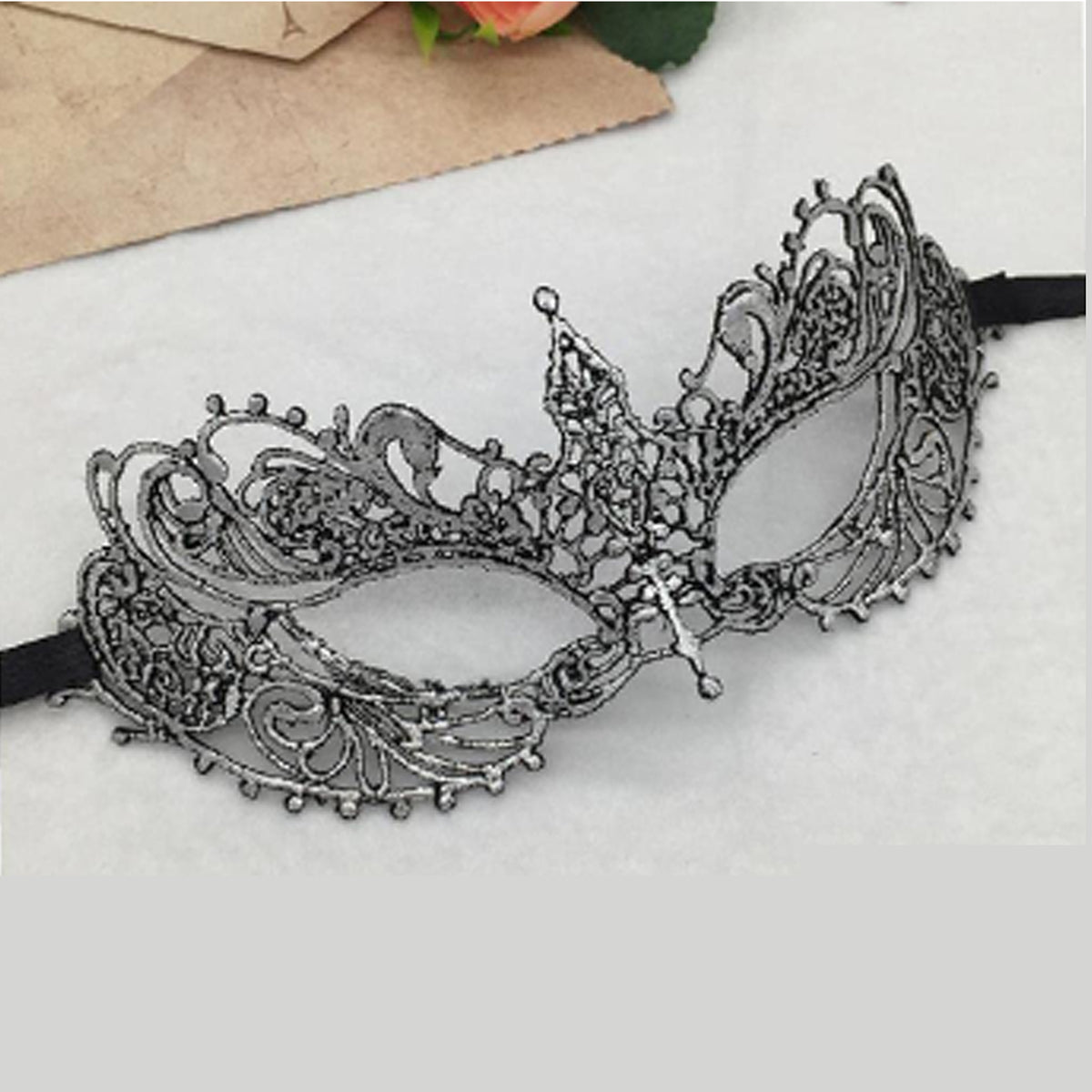 Silver Lace Masquerade Mask
