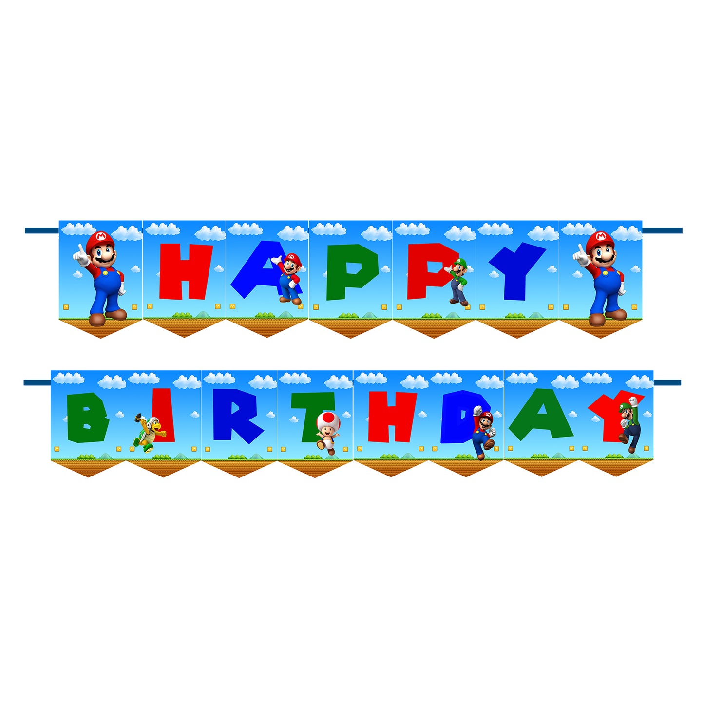 Super Mario Happy Birthday Letter Banner