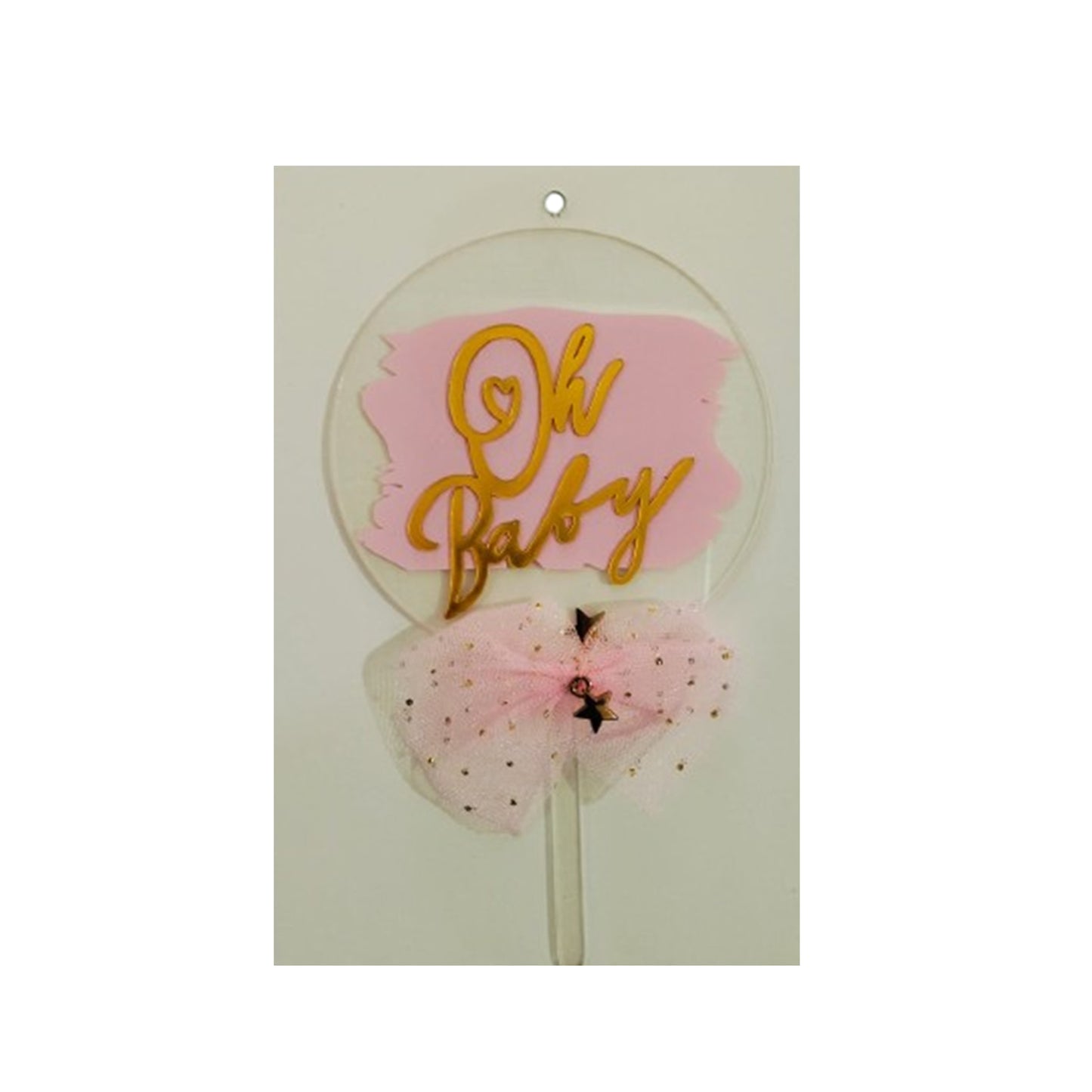 Oh Baby Cake Topper Pink