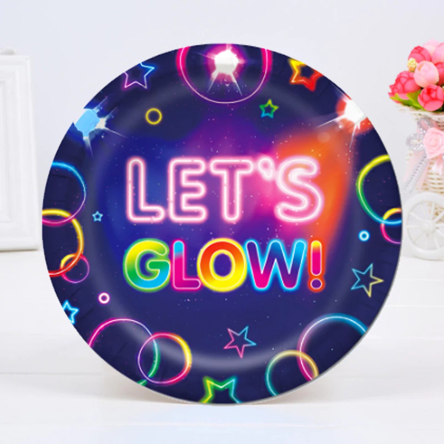 Neon Party Paper Plate