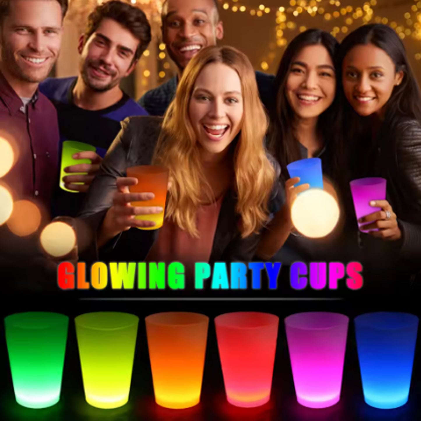 Blue Plastic Glow in The Dark Party Cup (Neon Party)