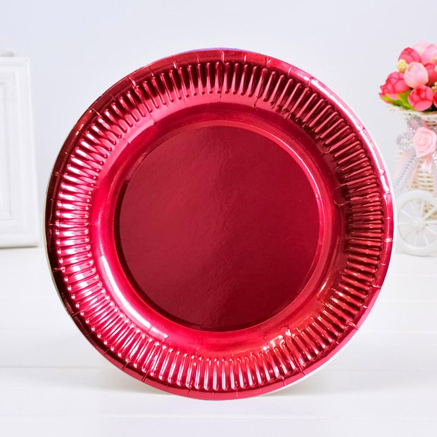 Red Metallic Paper Plate