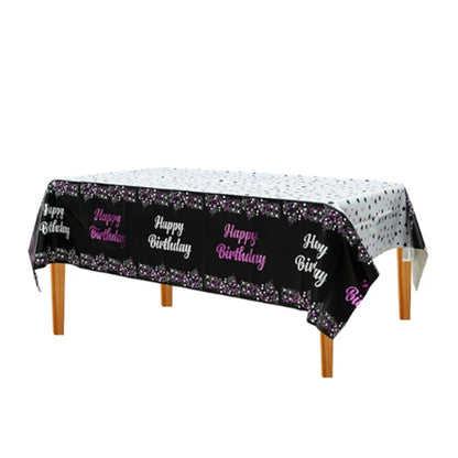 Happy Birthday Letters with Design Plastic Table covers