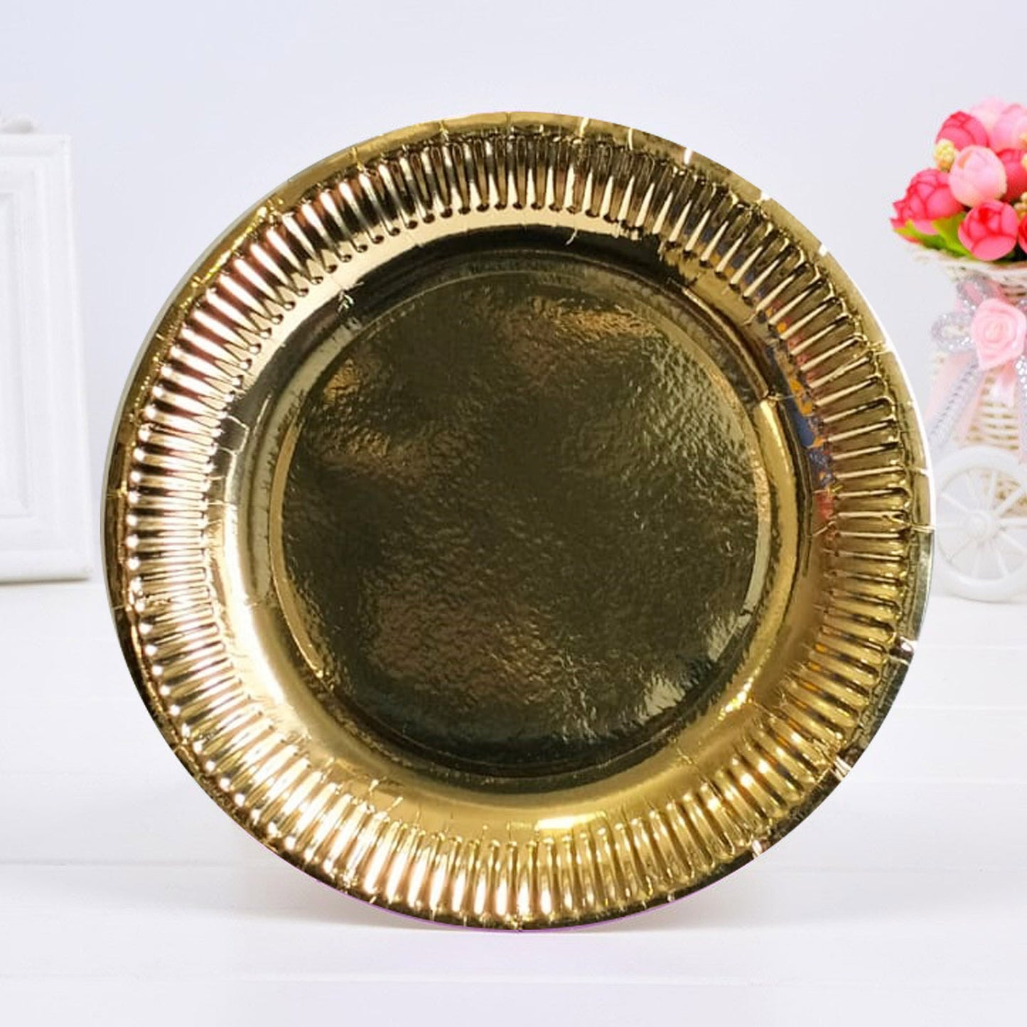 Dull Gold Metallic Paper Plate