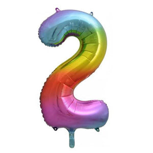 Foil Number Balloon  Rainbow Color 32" (Air Filling Only)