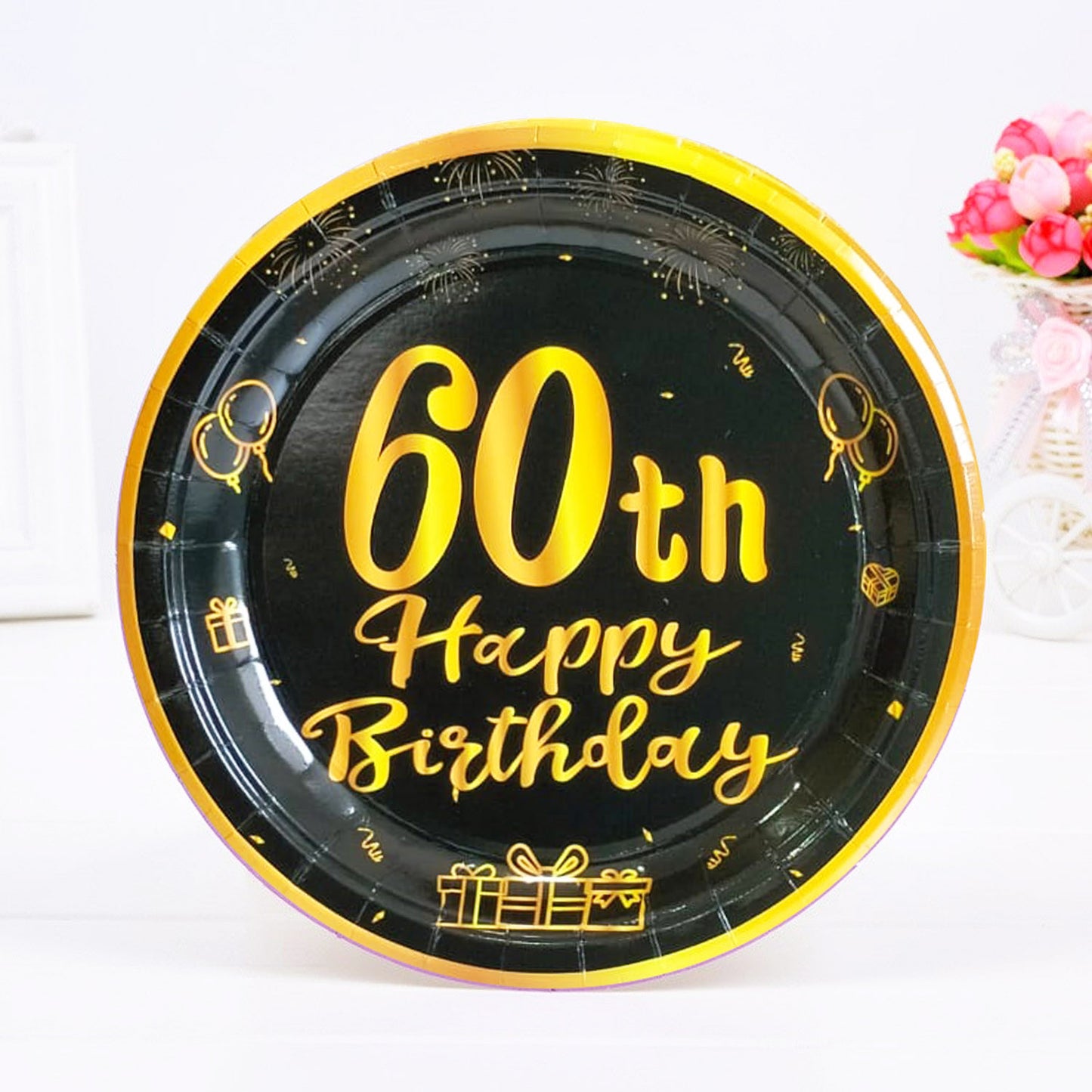 60th Happy Birthday Paper Plate