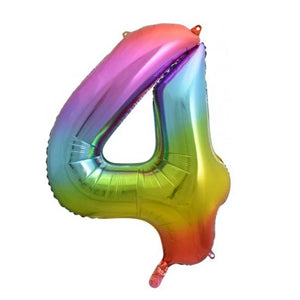 Foil Number Balloon  Rainbow Color 32" (Air Filling Only)