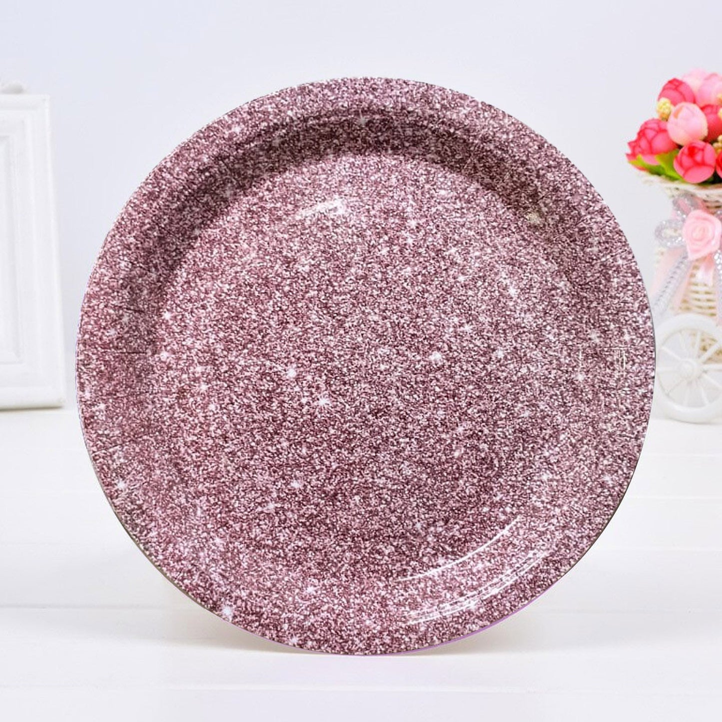 Pink Glitter Paper Plates