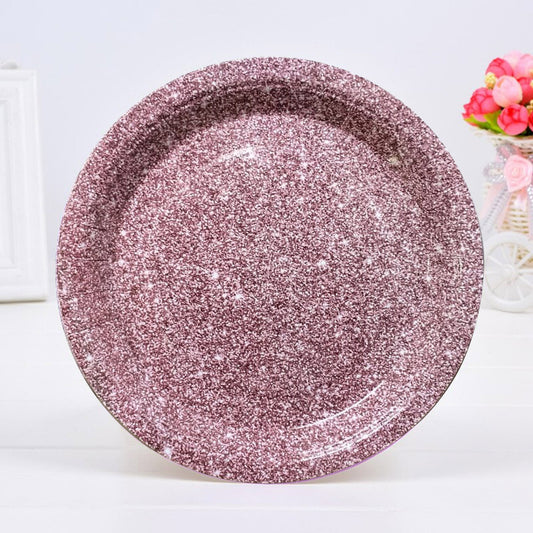 Pink Glitter Paper Plates